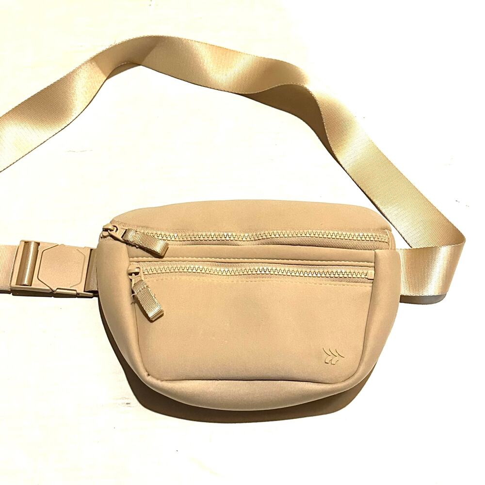 All In Motion Cream Beige Premium Belt Bag Fanny Pack Crossbody